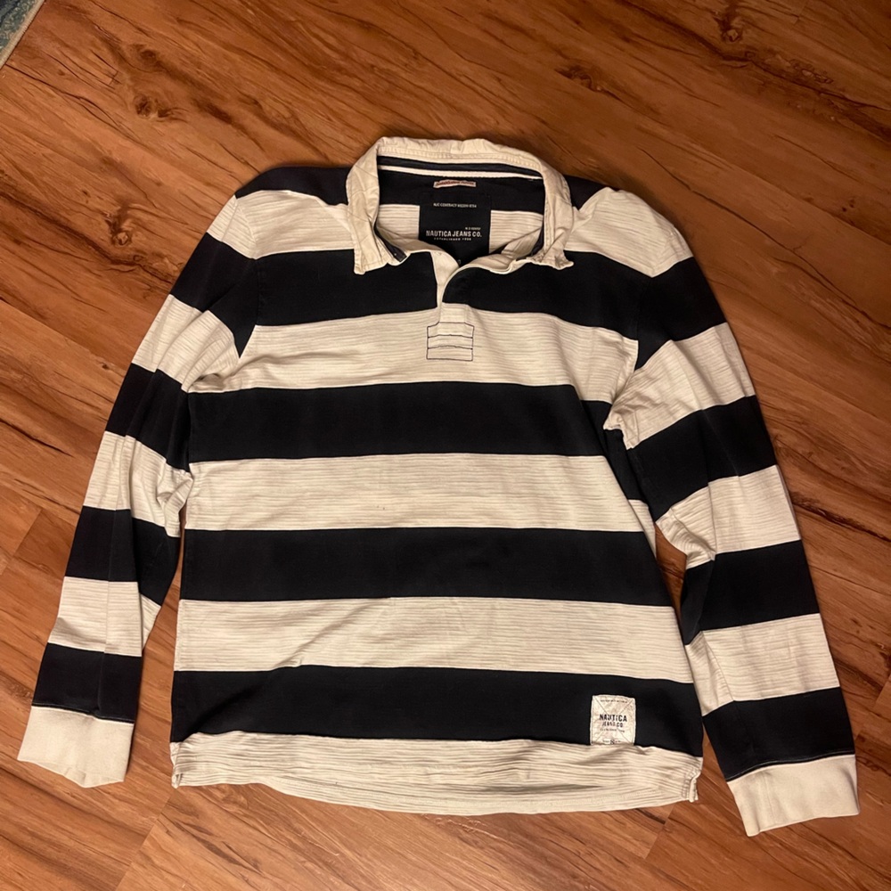 Nautica Striped Long sleeve polo